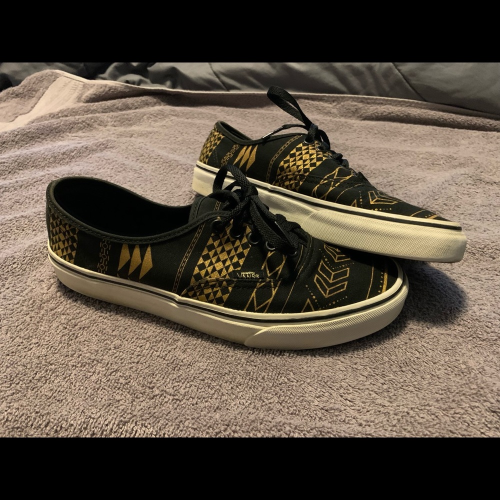 Sparkly Gold Aztec Print Vans